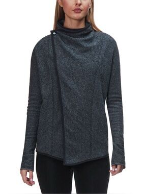 Mountain Hardwear Sarafin Wrap Sweater Grey Wool Blend Minimal Cozy